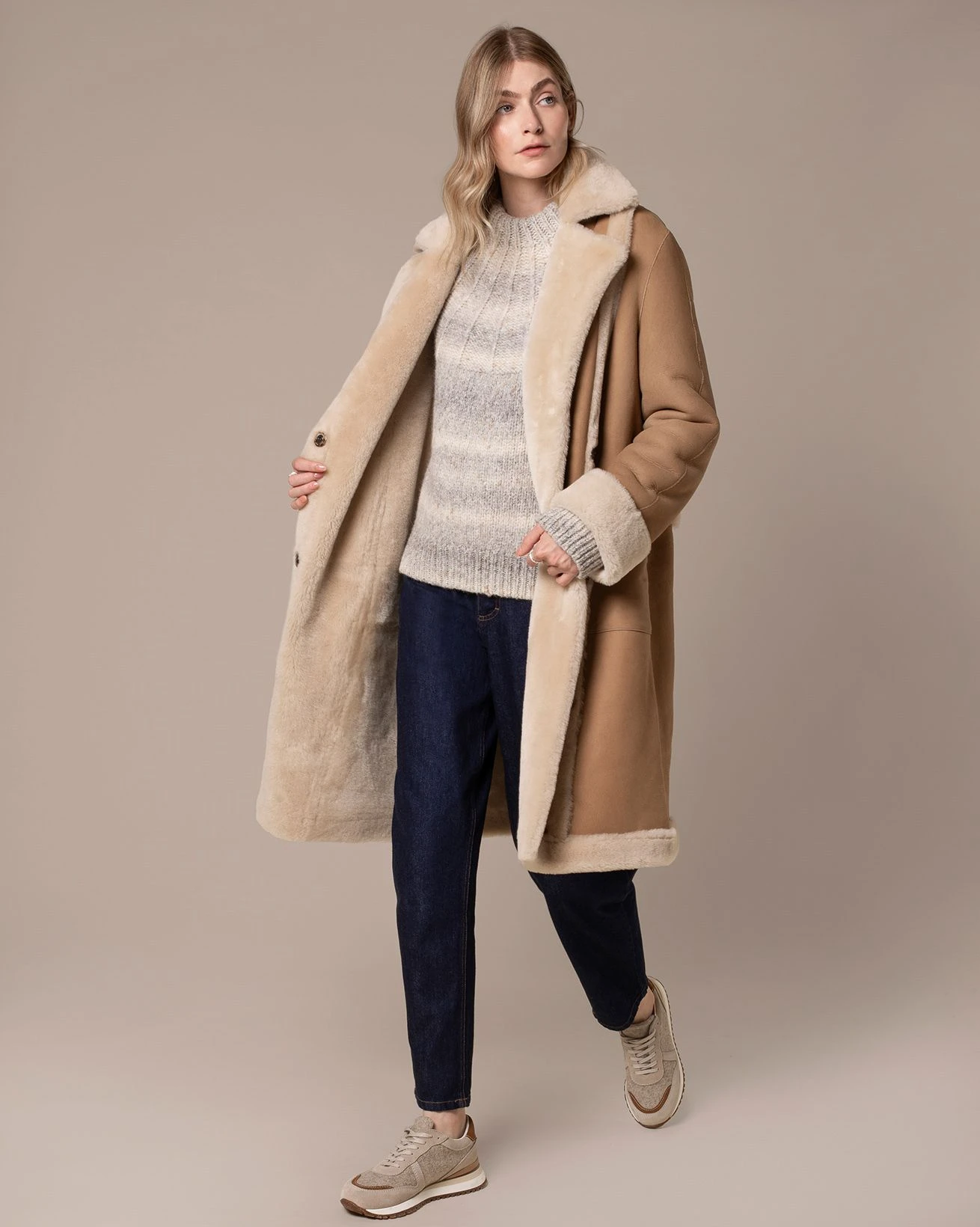 Exposed Wool Detail Coat 7 Exposed Wool Detail Coat - Image 5