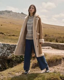 Exposed Wool Detail Coat