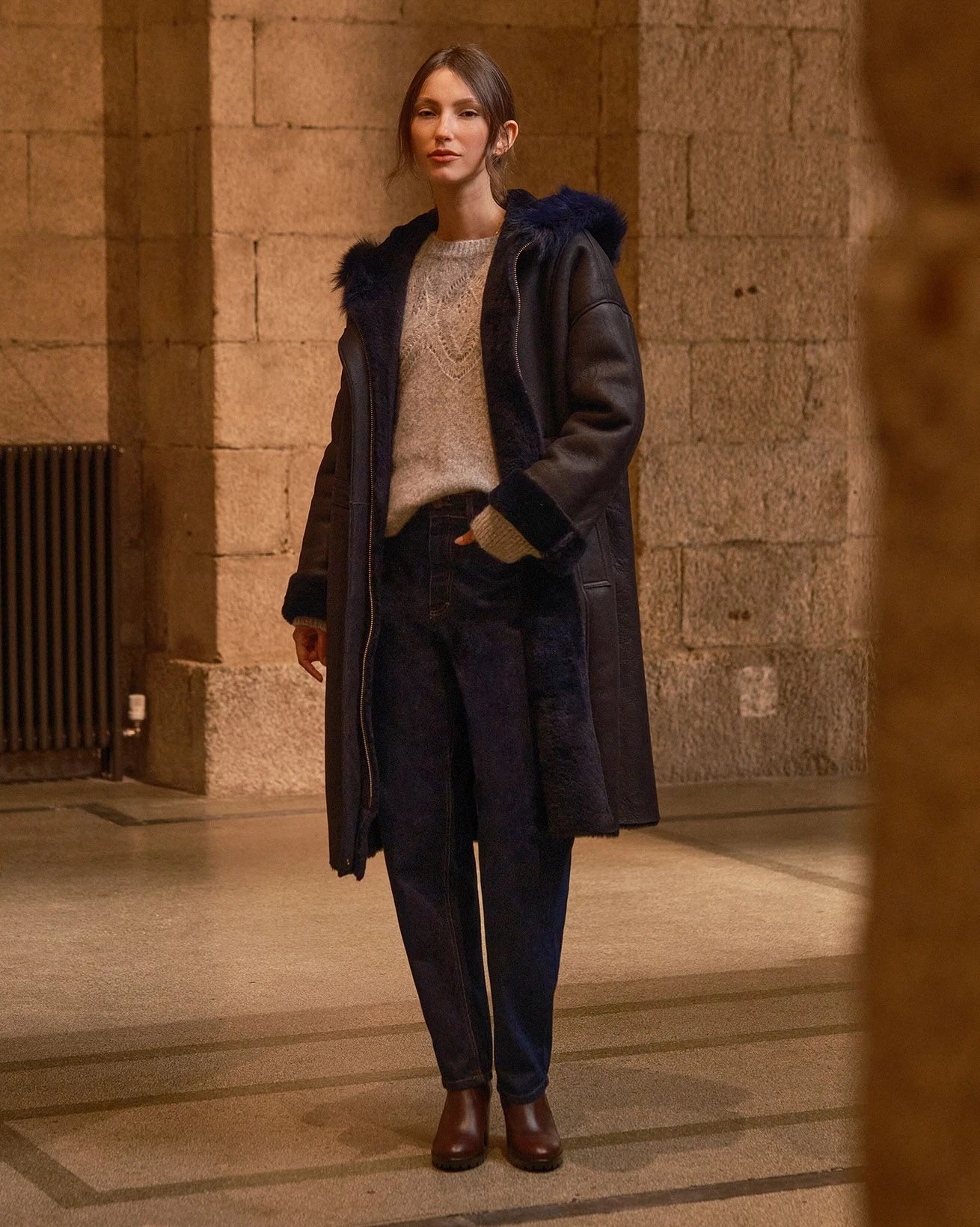 Drawcord Detail Hooded Coat 3 Drawcord Detail Hooded Coat