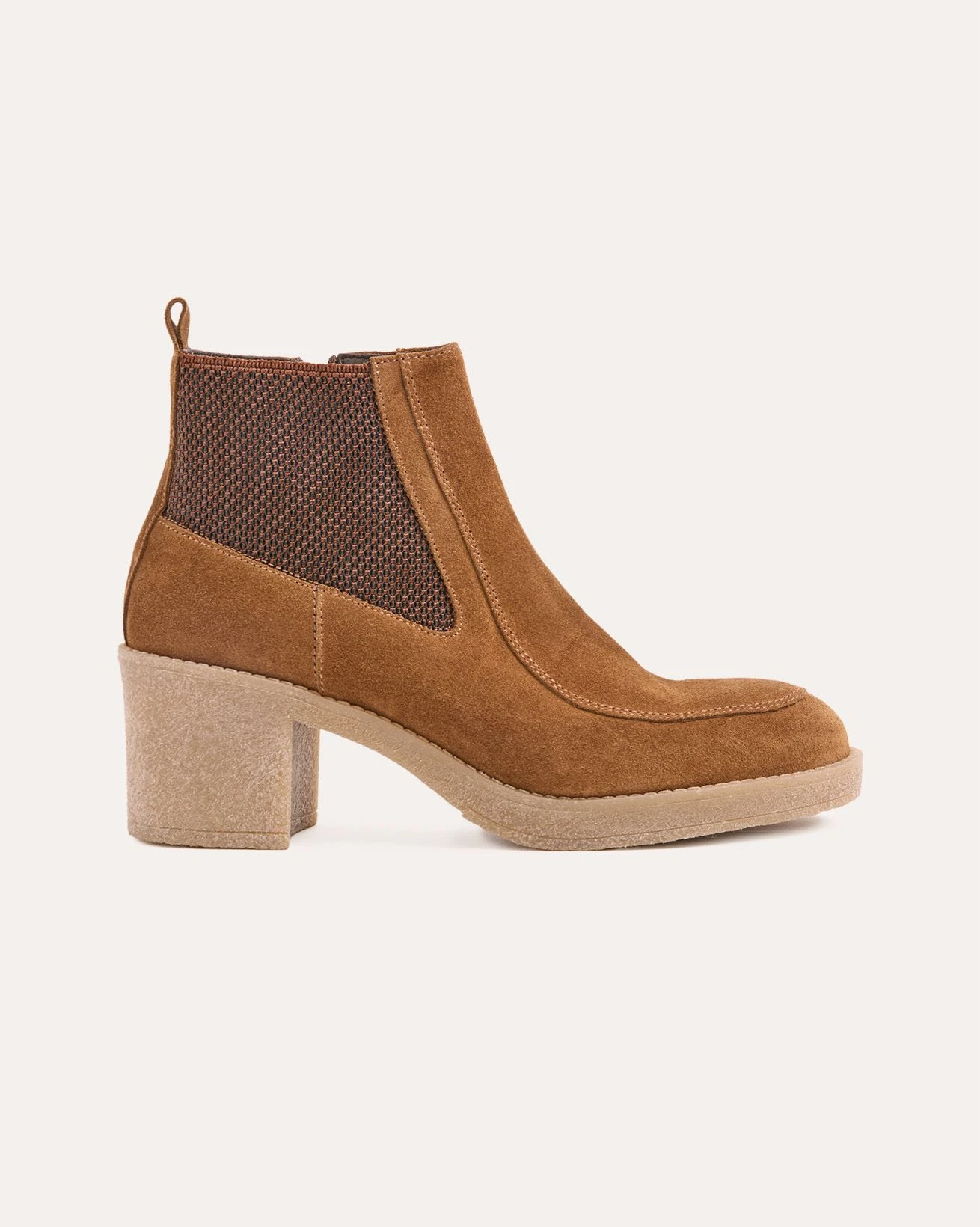 Crepe Mid Heel High Ankle Boots 6 Crepe Mid Heel High Ankle Boots - Image 4