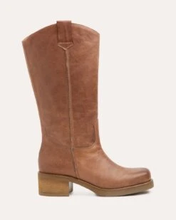 Tall Tab Detail Leather Boots -Celtic & Co Store 204205