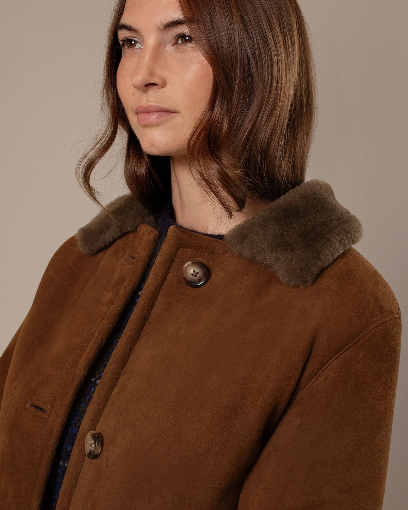 Shearling Collared Long Coat 8 Shearling Collared Long Coat - Image 6