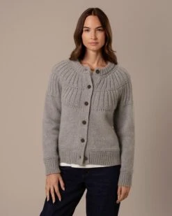 Lofty Textured Yoke Cardigan 11 Lofty Textured Yoke Cardigan -Celtic & Co Store 204764