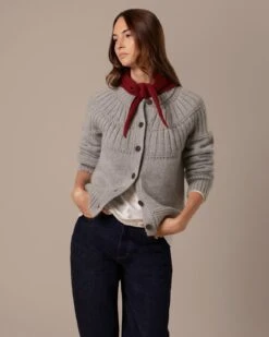 Lofty Textured Yoke Cardigan 14 Lofty Textured Yoke Cardigan -Celtic & Co Store 204767