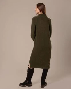 Lambswool Rib Detail Knee Length Dress -Celtic & Co Store 204771