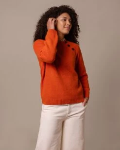 Button Neck Sweater -Celtic & Co Store 204917