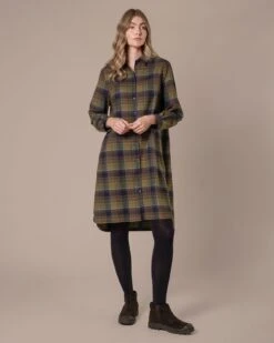 Checked Collared Shirt Dress -Celtic & Co Store 205905