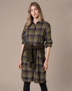 Checked Collared Shirt Dress -Celtic & Co Store 205909