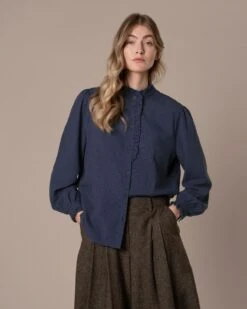 Textured Frill Collar Blouse -Celtic & Co Store 205928