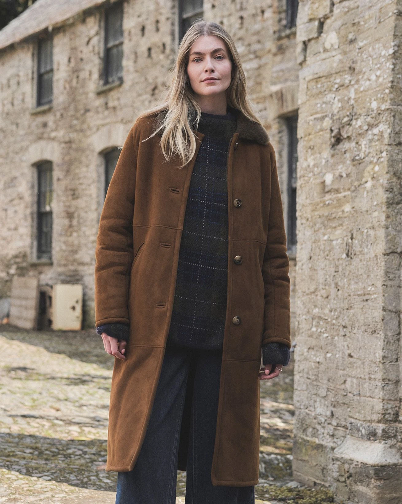 Shearling Collared Long Coat 4 Shearling Collared Long Coat - Image 2