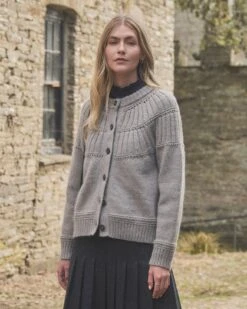 Lofty Textured Yoke Cardigan