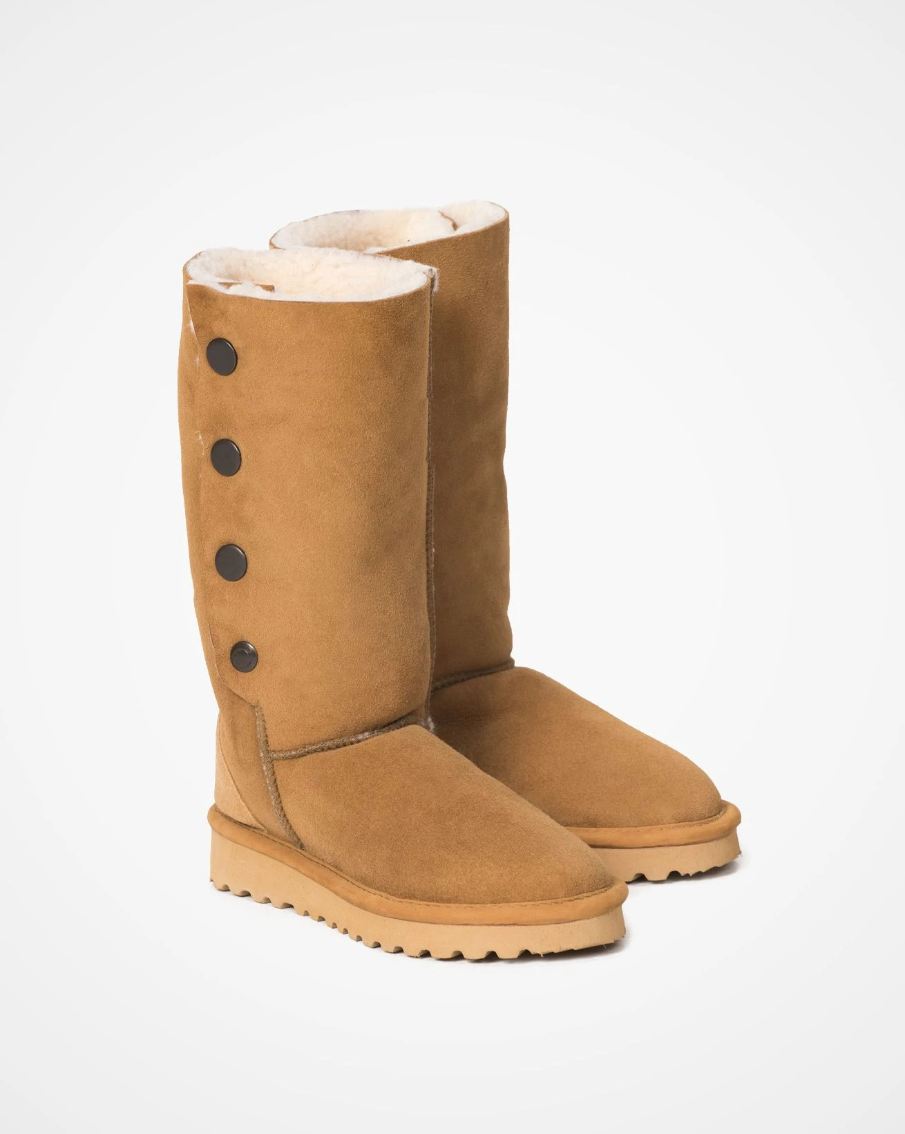 Popper Shearling Boots - Calf Height 4 Popper Shearling Boots - Calf Height - Image 2