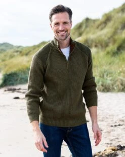 Celtic & Co Store 27 Men's Ribbed Half Zip Sweater
